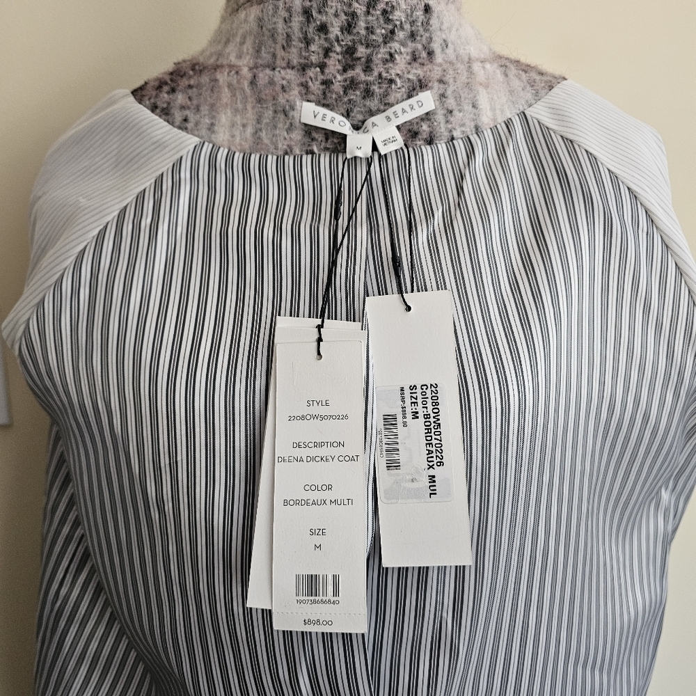NWT Veronica Beard wool blend Deena Dickey Plaid Coat size M - Picture 6 of 10
